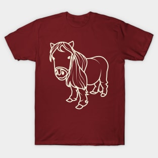 Aesthetic Lineart Cute Mini Horse T-Shirt